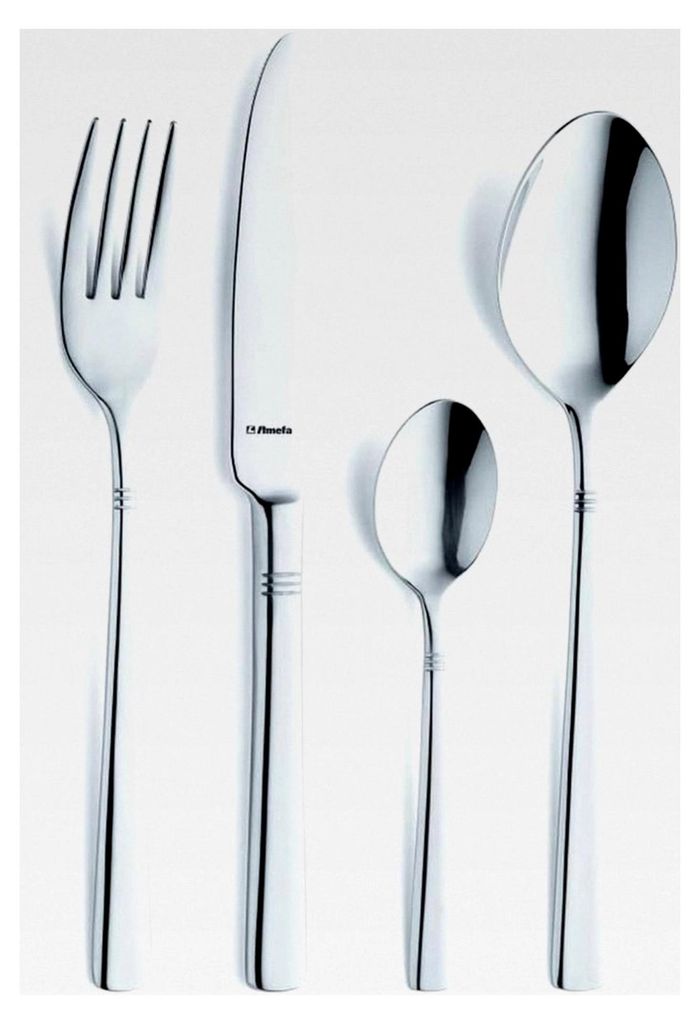 Palmon Besteckset | 24-teilig | Für 6 Personen | Rostfreier Edelstahl | Spülmaschinengeeignet | Dezente Akzente am Griff