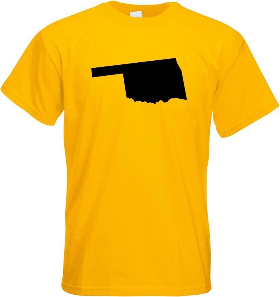 Kiwistar - T-Shirt - gelb - USA - Bundesstaat - Oklahoma Herren Funshirt Bedruckt Design Sprüche Spruch Motive - mit Motiv Bedruckt - Funshirt Des...