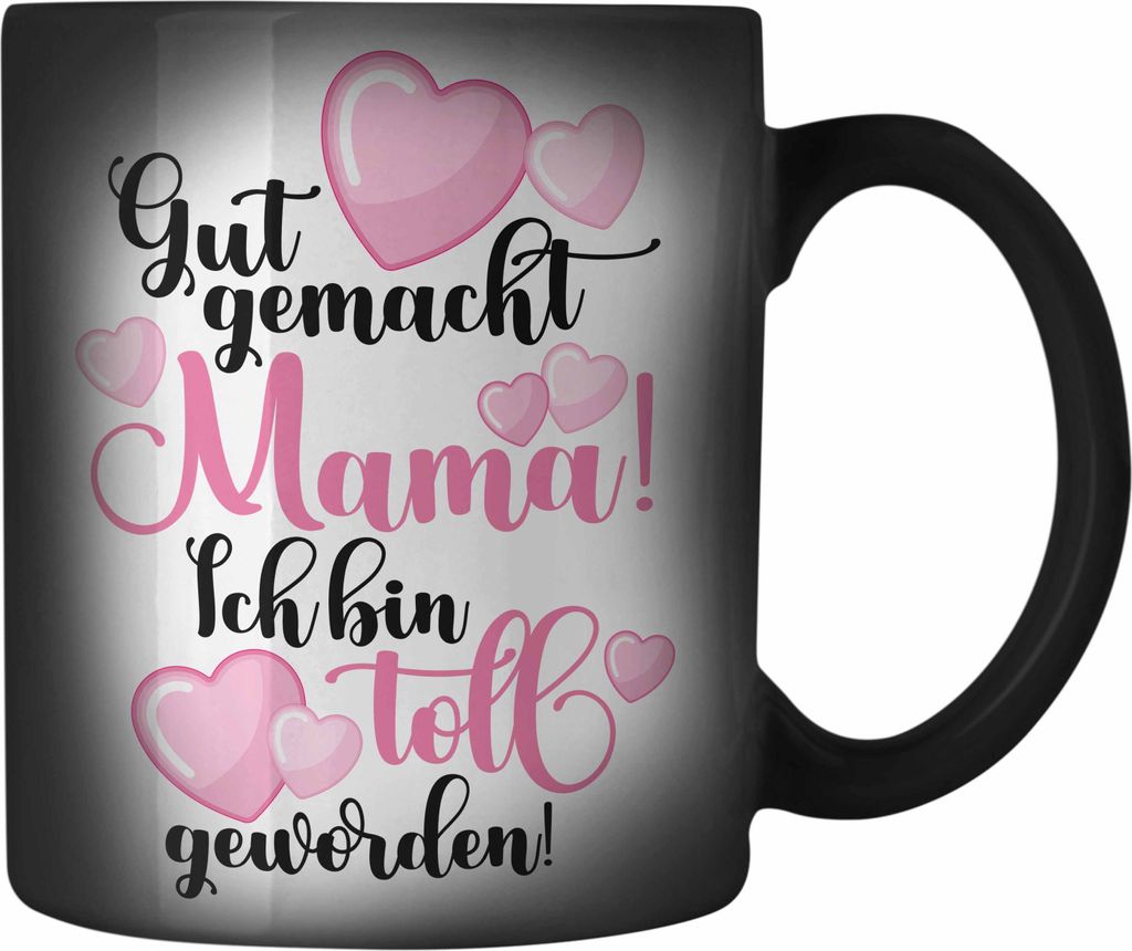 Trendation - Mutter Mama Farbwechsel Zauber-Tasse Geschenk von Tochter zum Geburtstag Weihnachten Karabiner Farbwechsel Zauber-Tasse Edelstahl Lust...