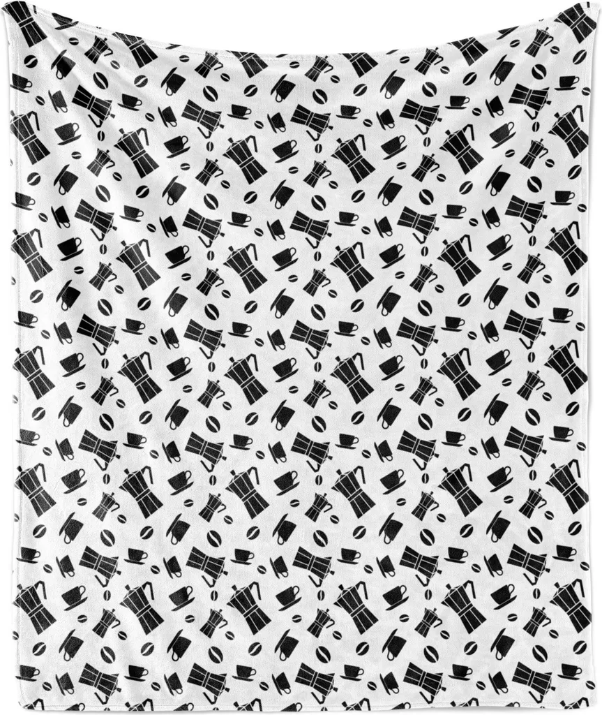 Plaid Moderno ABAKUHAUS 175x230 cm - Coperta Flanella Design Coffee