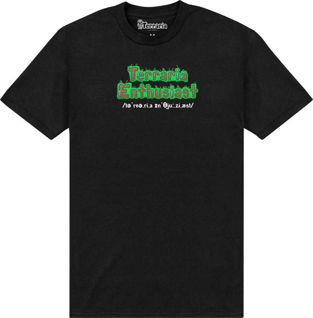 Terraria - "Enthusiast" T-Shirt für Herren/Damen Uni PN395 (XL) (Schwarz)
