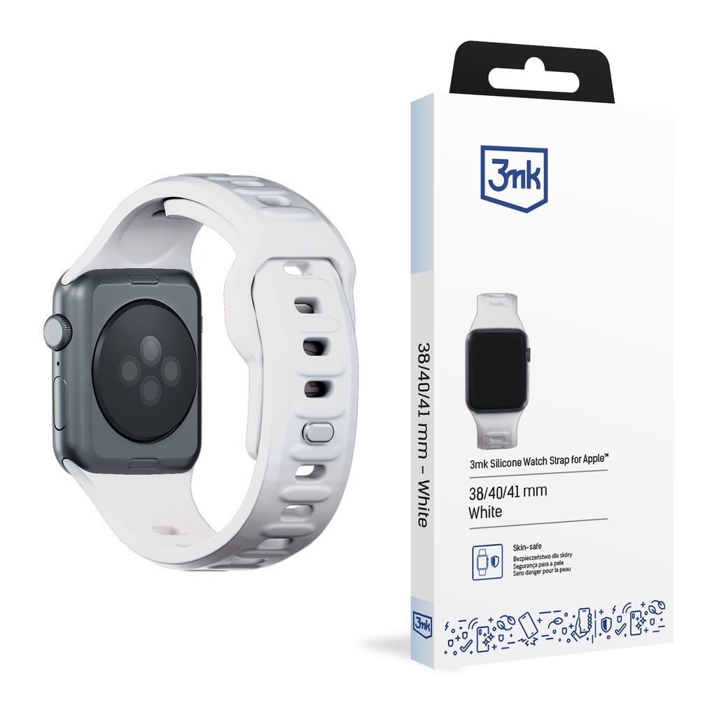 3mk Silicone Armband Watch Strap für Apple Watch 38/40/41 mm White