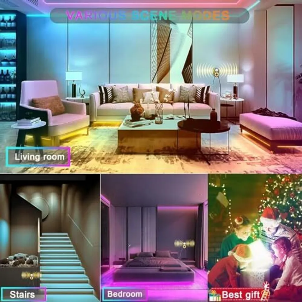 Striscia LED 3m Meiyue con Sensore PIR RGB Set da 2 - Smart Home - 7