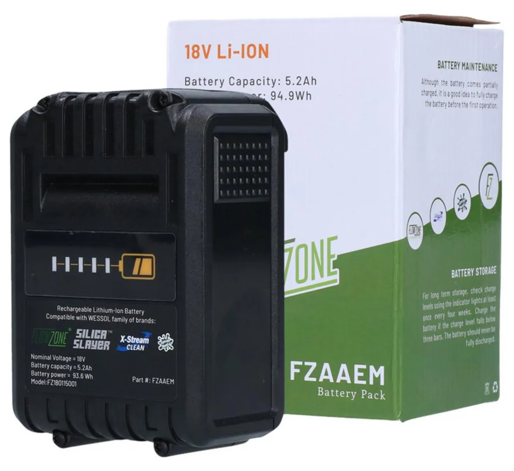 Batterie FlowZone 18V 5.2 Ah pour béton à haute capacité lithium