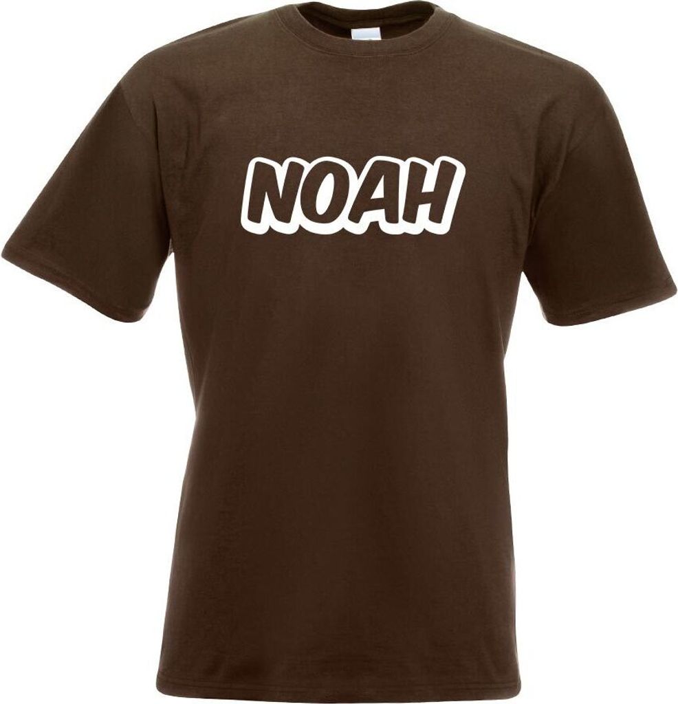 Kiwistar - T-Shirt - Chocolate - Noah Vorname Jungen Motiv Bedruckt Funshirt Design Print - mit Motiv Bedruckt - Funshirt Design - Sport - Freizeit...