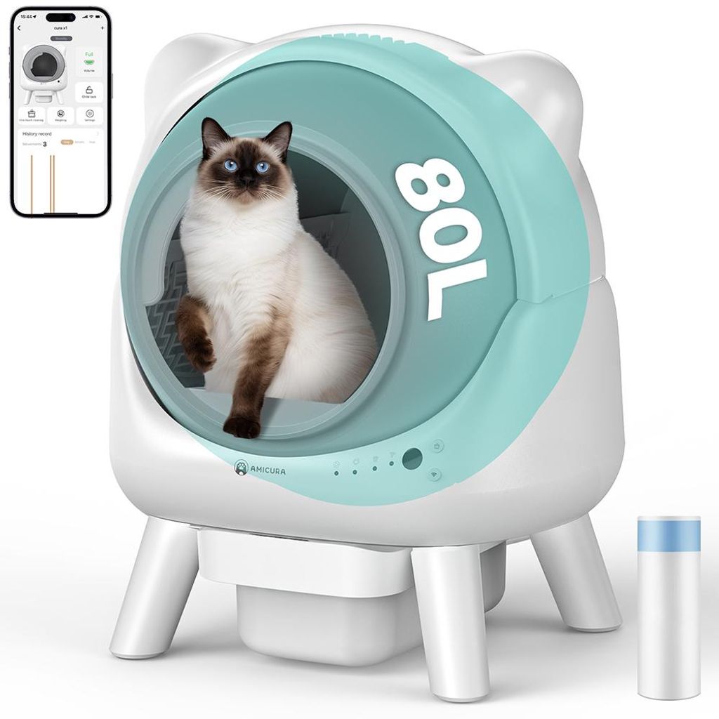 Katzenklo Selbstreinigend 80L-Amicura X1-Sicherheitssensor Produktbild 
