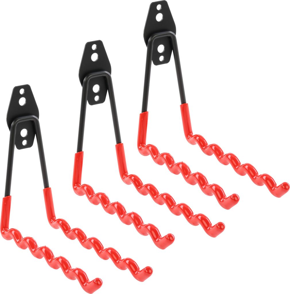 Set 3 Stck. Wandhaken von BOTLE, Werkzeughaken, für Elektrowerkzeuge, Wellenform 19cm, mit PVC, für Garage, Schuppen, Halterung für Fahrräder o...