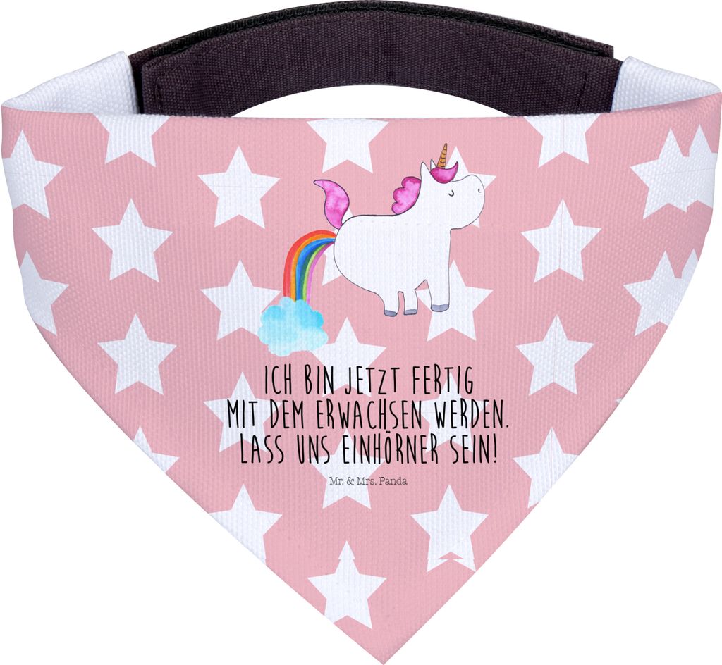 Mr. & Mrs. Panda Tuch Einhorn Pupsen - Rot Pastell - Geschenk, Unicorn, Halstuch Hund, Hunde-Halstuch, Lustig, Hunde, Glitzer, Freundin, Für, Band...