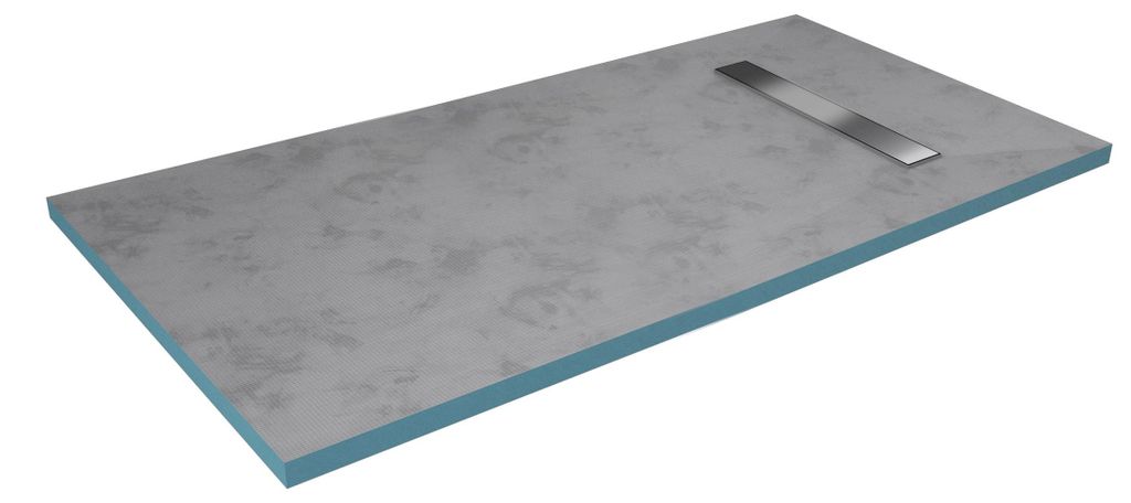 Duschboard 80×160×4 cm, befliesbar, Gefälle, Ablaufrinne, Produktbild 