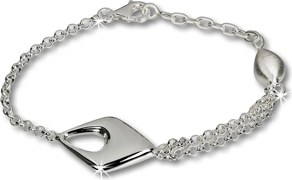 Bracelet Argent 925 Anti-Allergique 18,5cm SilberDream Drop Mat Femme