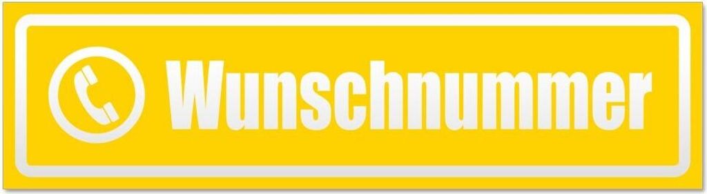 Kiwistar Wunschnummer invertiert Magnetschild Schild magnetisch - 60cm Gelb - Magnetfolie für Auto PKW Kfz