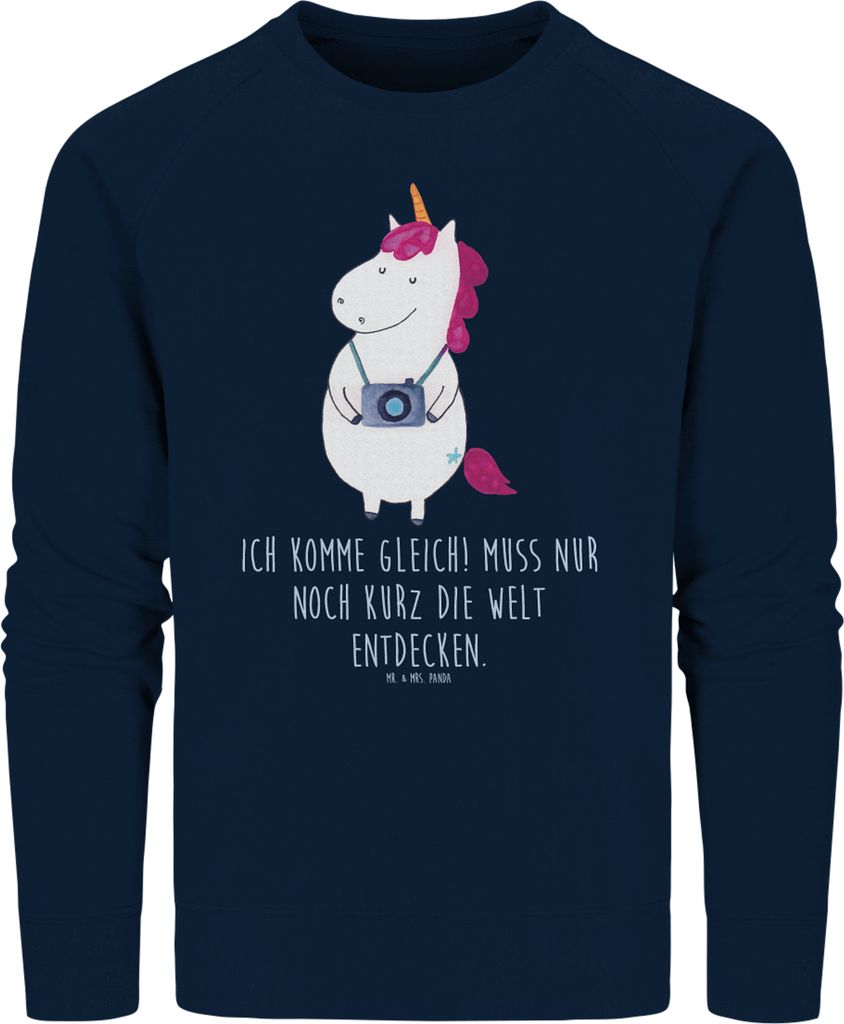 Mr. & Mrs. Panda Rundhals Sweatshirt Einhorn Fotograf Größe XS - French Navy - Geschenk, Urlaub, Städtereise, Weltreise, Fotografie, Unicorn, Sw...