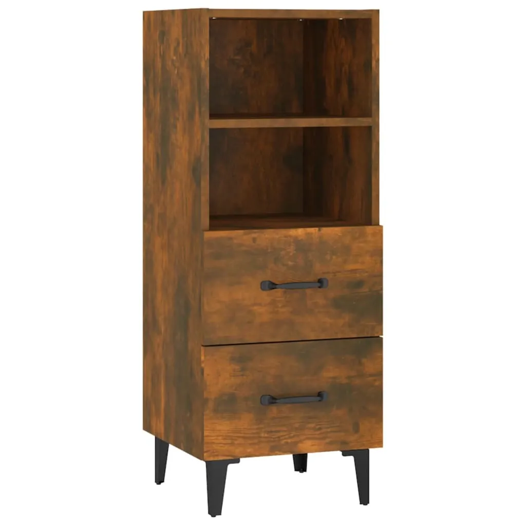SYFAX™ Credenza Compatta Legno Multistrato Rovere Fumo 34x90 cm