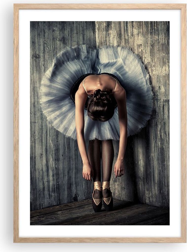 Gerahmtes Poster - Rahmen in heller Eiche - Ballerina Produktbild 