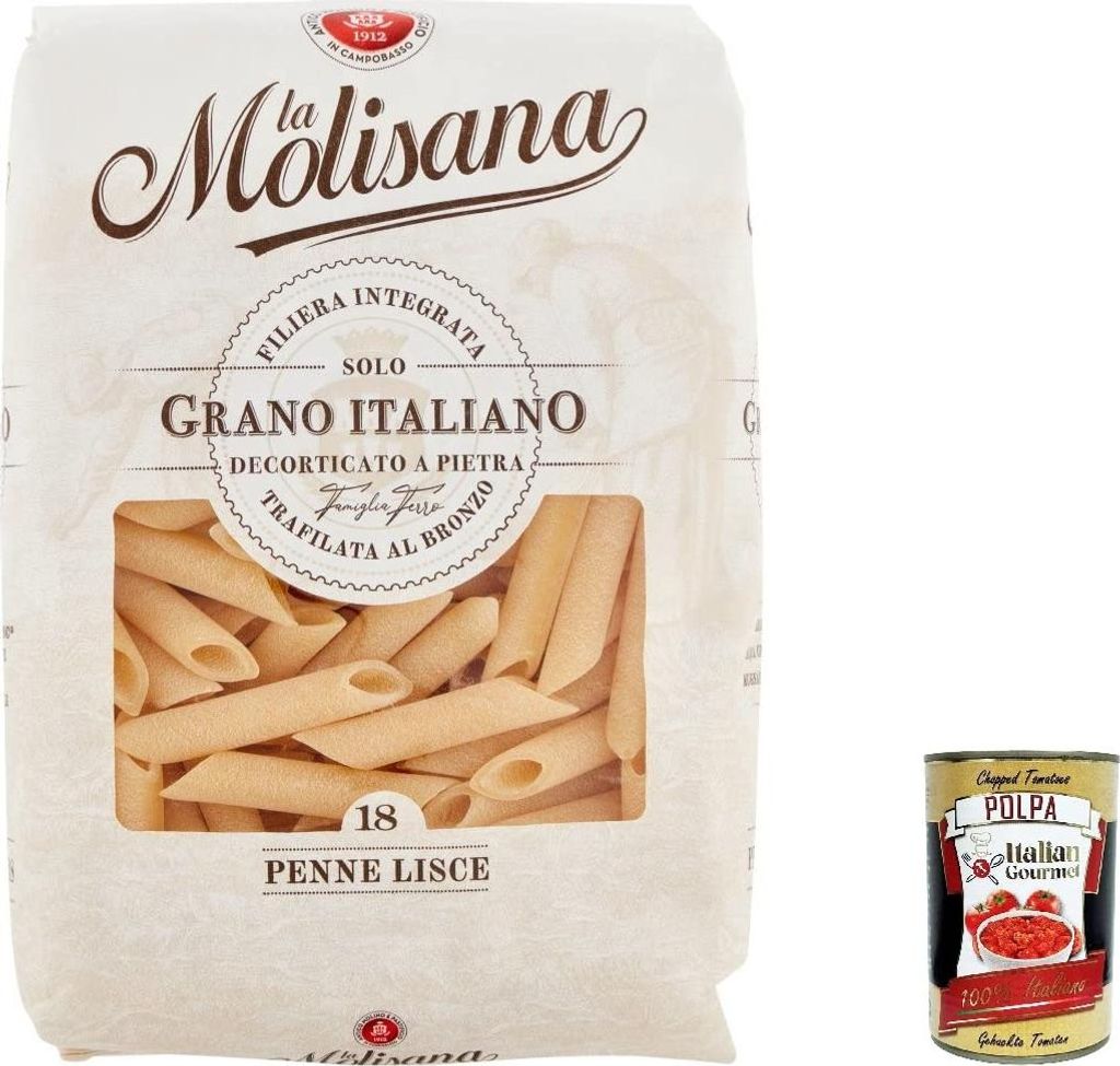 10x La Molisana Penne Lisc N. 18 Pasta Lenta Lavorazione Produktbild 