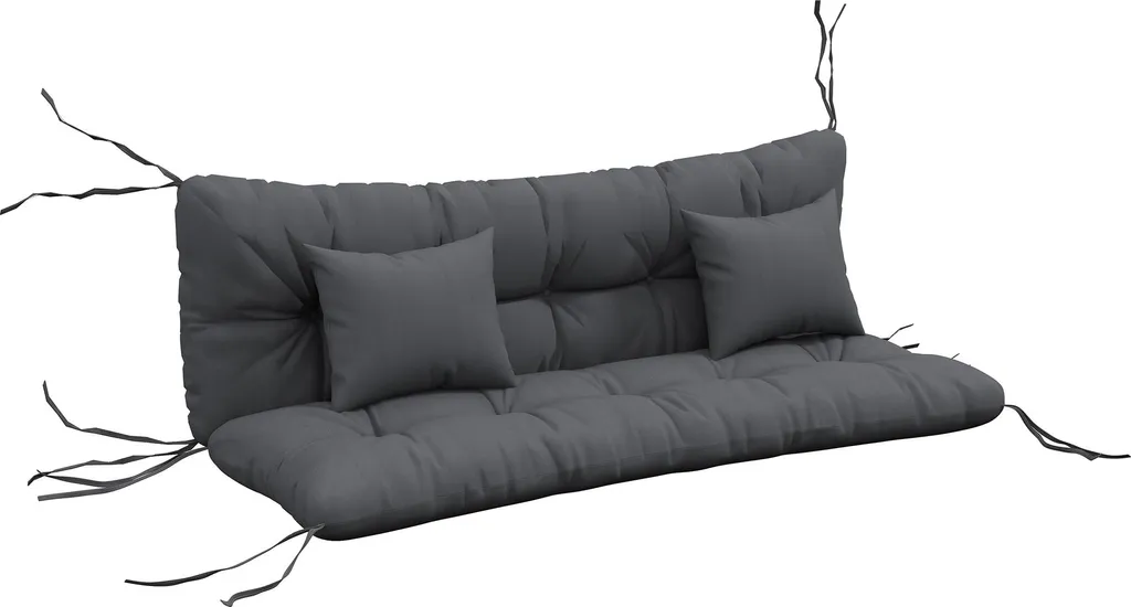 Outsunny Ensemble 4 Coussins pour Balancelle de Jardin Gris Foncé