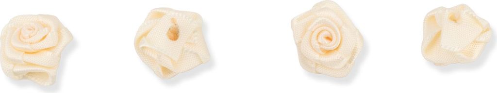 Satinrosen 15mm zum Basteln & Aufnähen 20 Stück Champagner