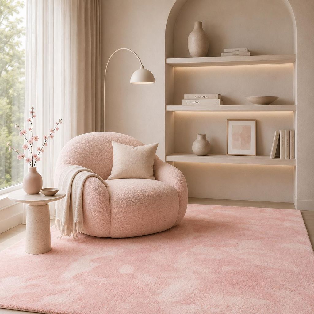 Luxus Super Soft Fellteppich Pearl Rosa, Größe:120x170 cm Produktbild 