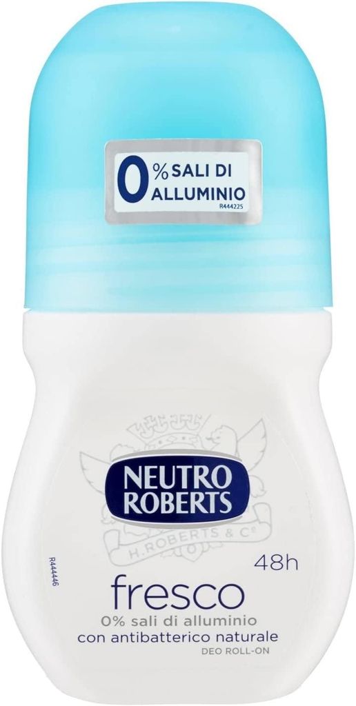 6x Neutro Roberts Fresh Deodorant Deo Roll On Ohne Aluminiumsalze, Zero Stains Natural Protection 50 ml + Italian Gourmet polpa 400g