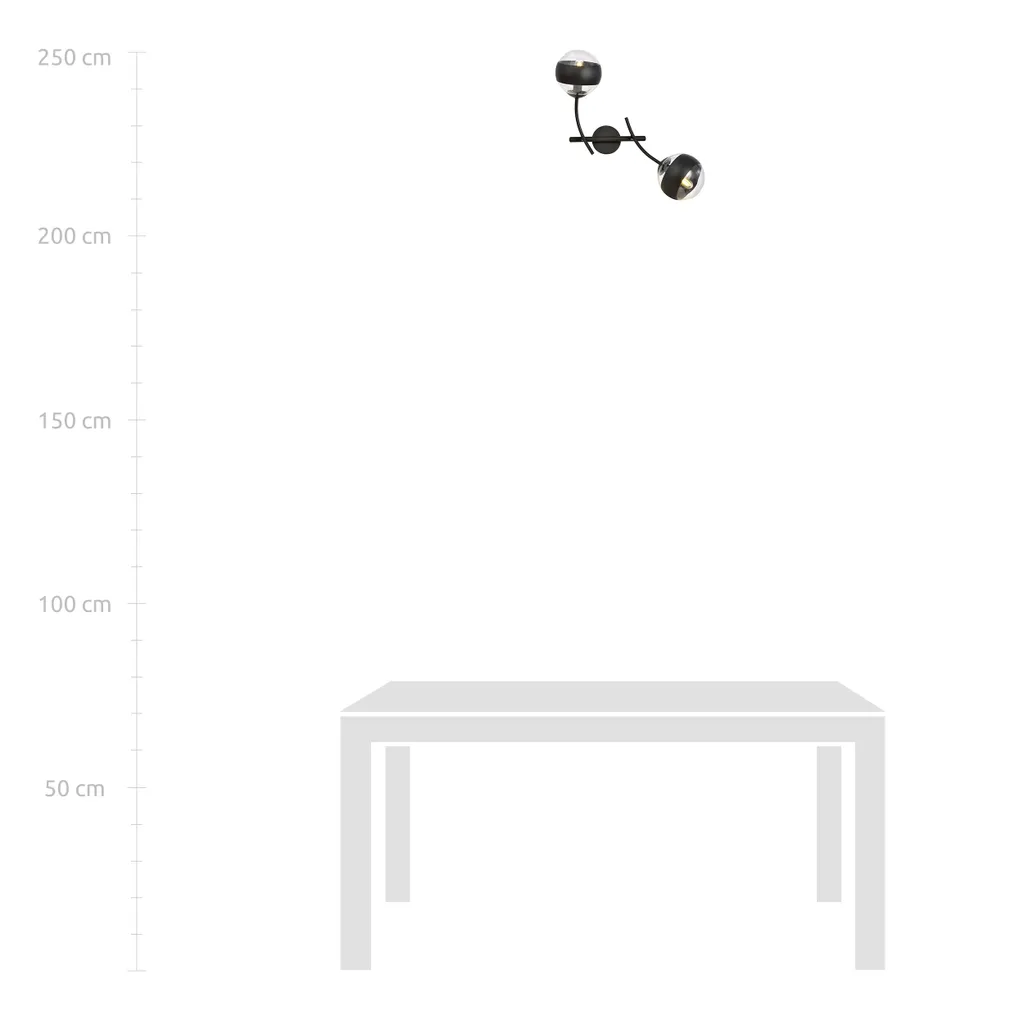 Applique Noire HUNTER K2 : Solution Éclairage Mural Double E14 40W - 4