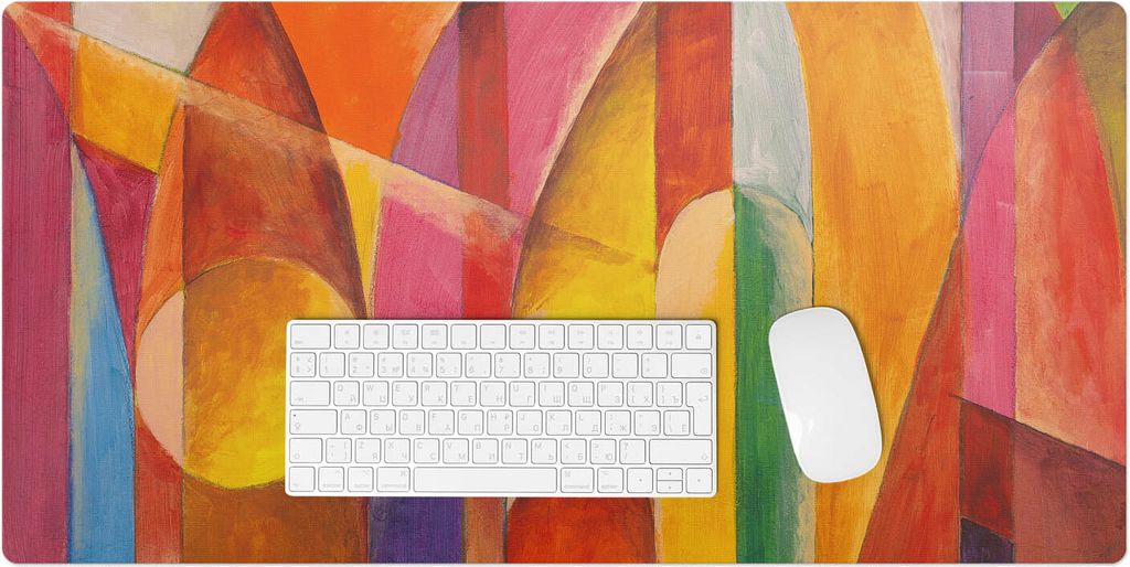 Bunte Abstraktionsbögen – Schreibtischunterlage – Rutschfeste Tischunterlage – Schreibtischmatte für Büro & Zuhause – Schreibunterlage ...