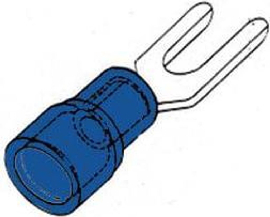 Isolierte Gabelklemme 5,3mm - blau