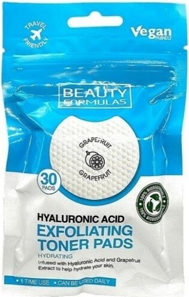 Beauty Formulas Hyaluron-Exfoliationspads, 30er Pack - Produktbild 