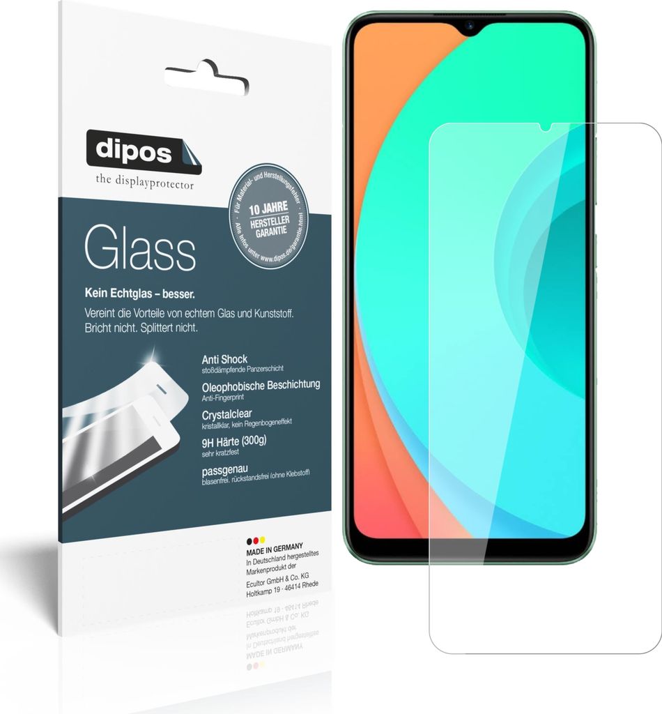 1x Schutzfolie für Oppo Realme C11 - Anti-Shock 9H Folie dipos Glass Kunststoffglas
