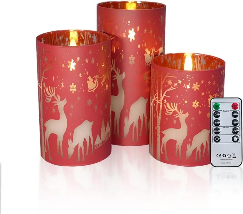 Candele LED Rosse con Telecomando INF: Design Natalizio Senza Fiamma