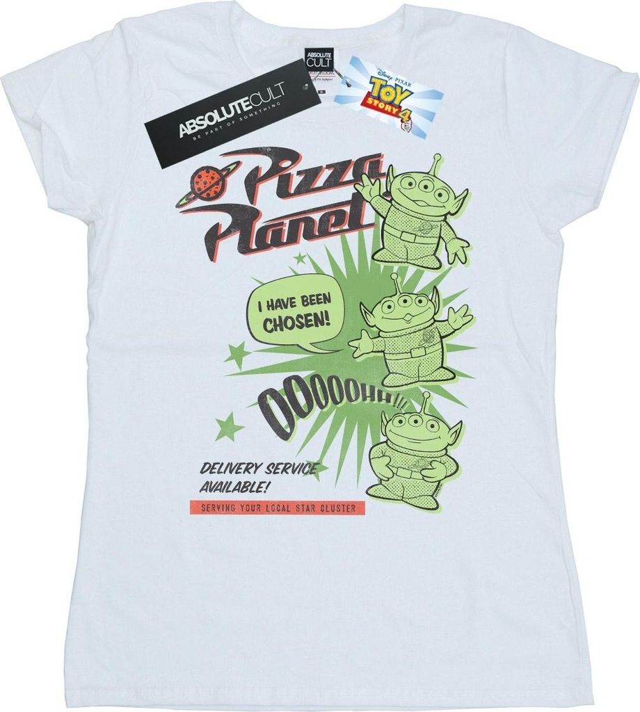 Disney - "Toy Story 4 Pizza Planet Little Green Men" T-Shirt für Damen BI44373 (XXL) (Weiß)