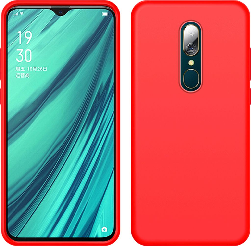 OPPO A9 Hülle, LaimTop Slim Flüssig Silikon Soft Gel Gummi Stoßfest Kratzfest Schutzhülle für OPPO A9 Rot