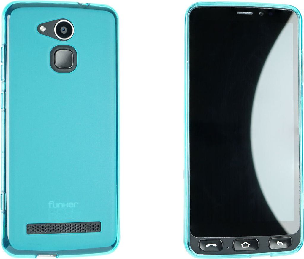 caseroxx Schutz-Hülle TPU-Hülle kompatibel mit Funker E500I Smart Easy, Gummi Handy Tasche hellblau