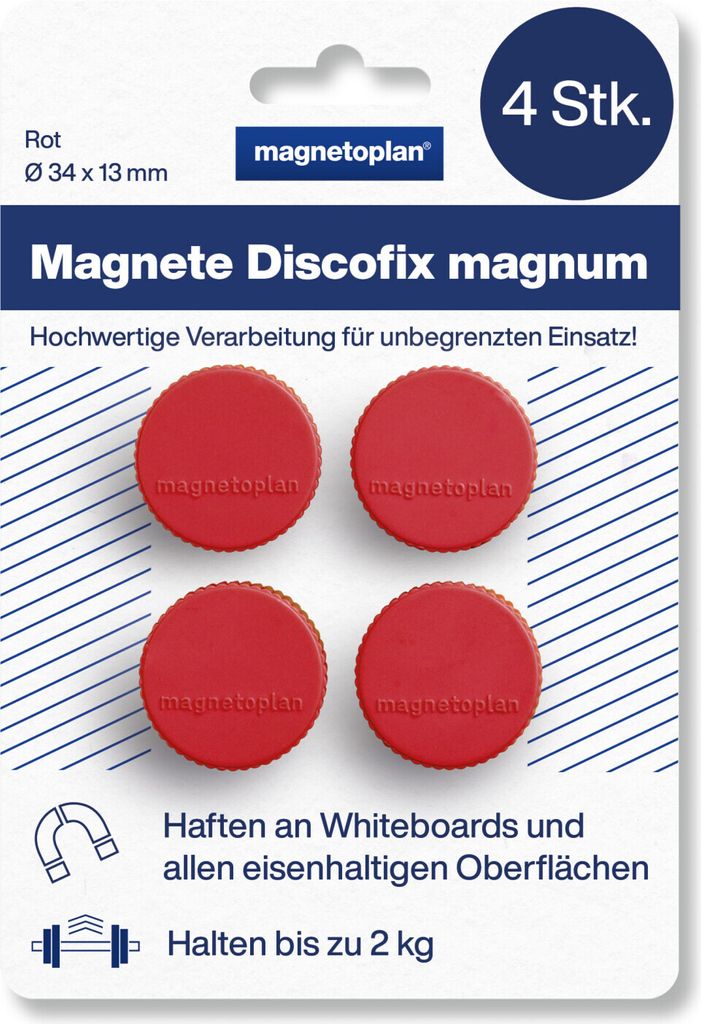 Discofix Magnum geblistert rot 34mm 4St