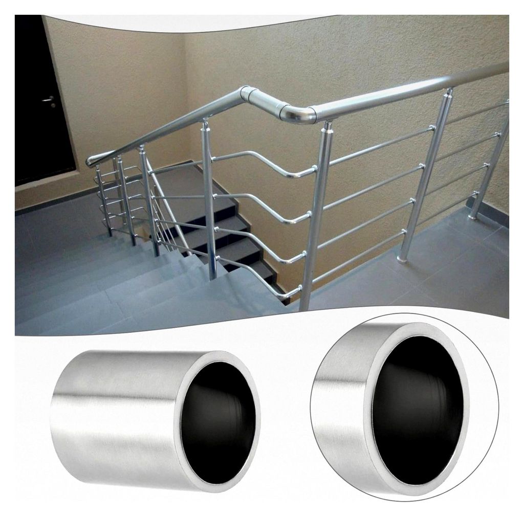 10 Stück Zier-Endkappen für Handläufe aus 304 Edelstahl, runde Handlauf-Endkappen, Außendurchmesser 12 mm, Innendurchmesser 10 mm, Länge 15 mm