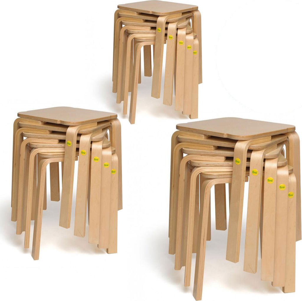 15x Erzi Hocker 48 aus Formholz stapelbar