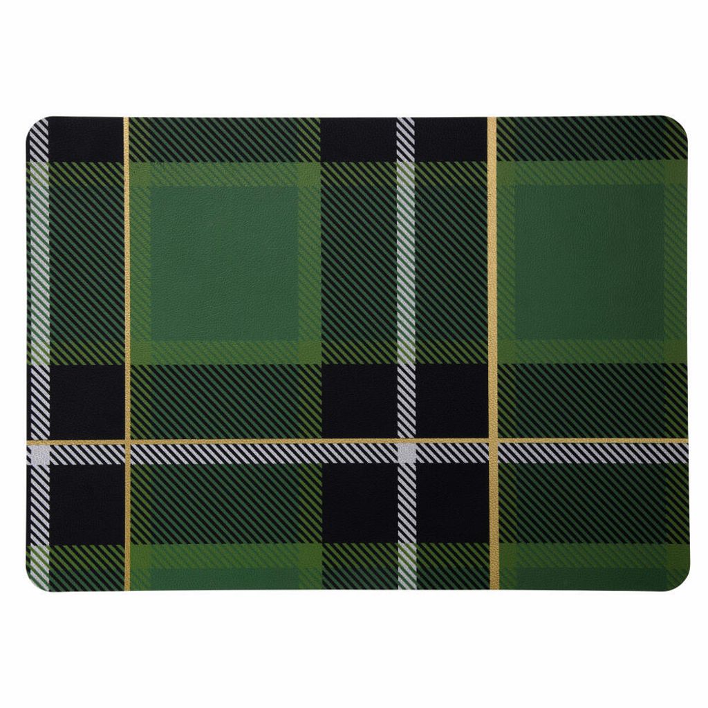 ASA Selection tartan Tischset Grün, Platzmatte, Platzdeckchen, Kunstlederoptik, 33 x 46 cm, 7893420