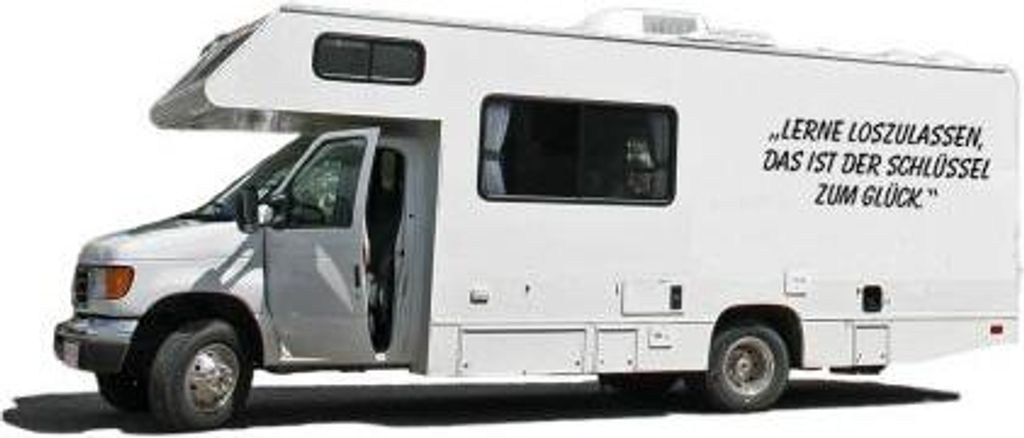 Auto-Aufkleber Wohnwagen Applikation - Lerne loszulassen - AP1608 Gr. ca. 60cm x 22,5cm