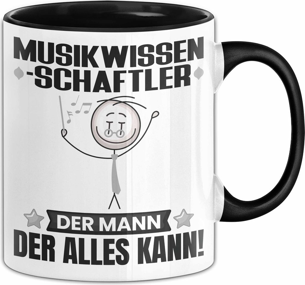 Musikwissenschaftler Tasse Geschenk für Musikwissenschaftler Der Mann Der Alles Kann Geschenkidee zum Geburtstag (Schwarz)