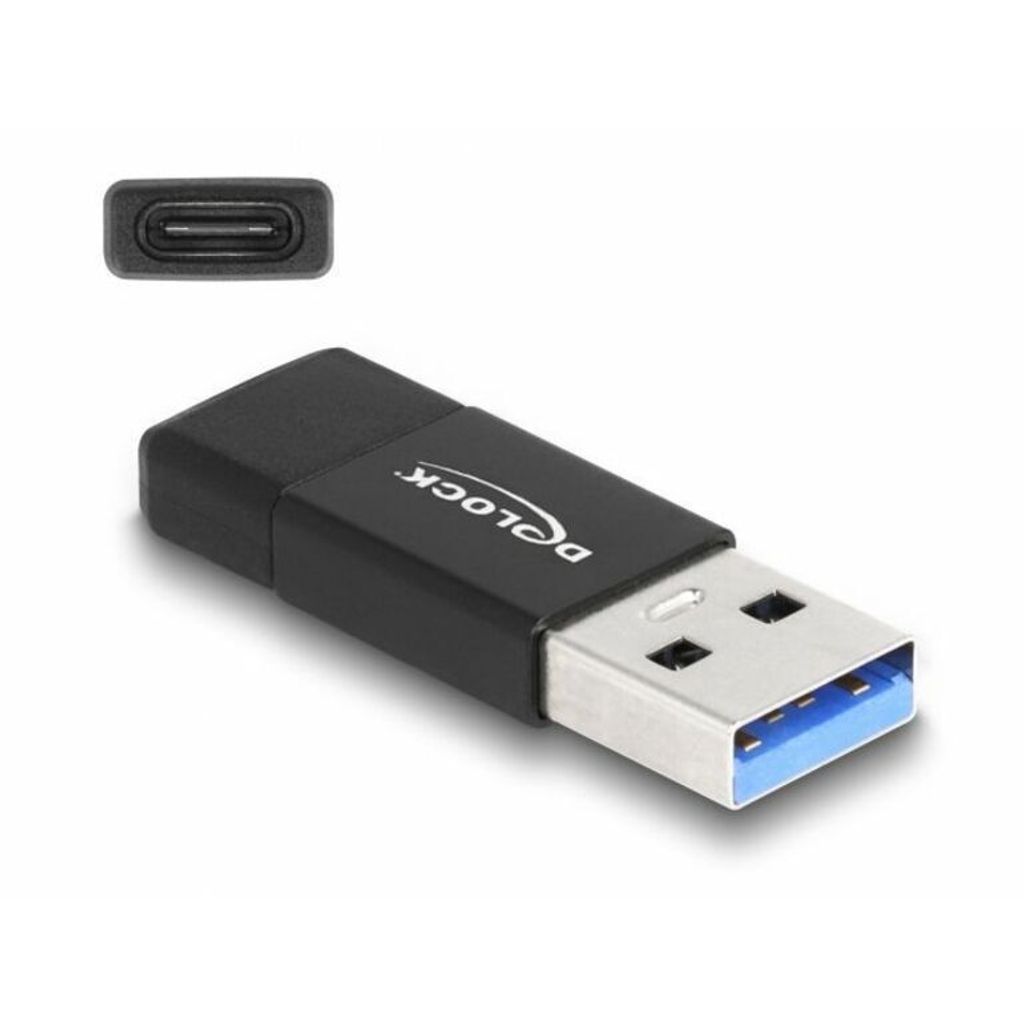 DELOCK USB 3.2 Gen 2 Adapter USB-A zu USB-C Buchse aktiv SW