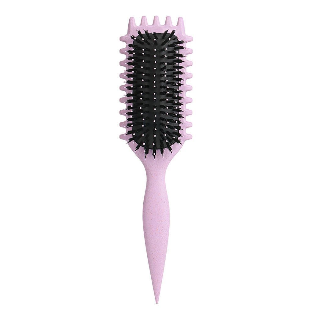Curl Hair Brush, Lockenbürste , Curl Define Stylingbürste, Wildschweinborsten Bürste, Haarbürste zum Entwirren & Stylen für Frauen, Lila