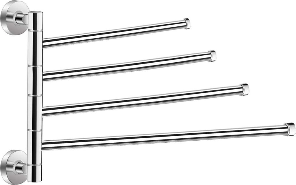 Handtuchstange 4 Schwenkarme Handtuchhalter 180° Drehung Rostfreier Handtuchhalter Wandmontage Schwenkbare Handtuchständer Badezimmer Küche