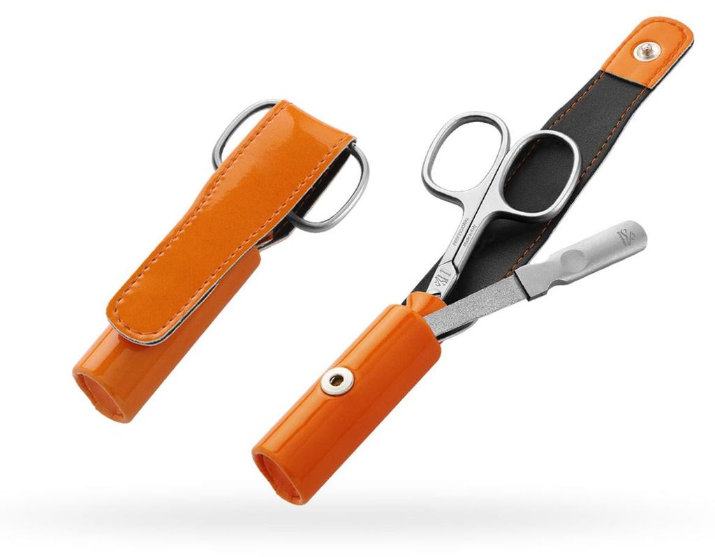 PREMAX Maniküre-Set Young Linie 2 Teile - Kollektion Aqua - oranges Etui - MANIKÜRE-Set 87556 Etui aus hochwertigem Kunstleder 10 x 2 cm