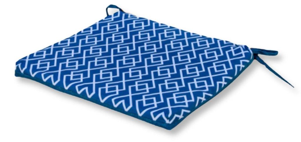 4er set Stuhlauflagen 35x35x3 cm mit grünem geometrischem Muster