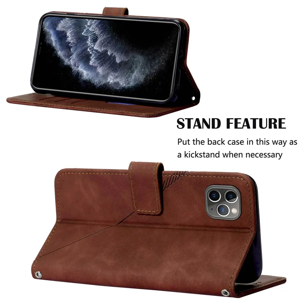 Cover a Libro iPhone 11 Pro Max Marrone: Elegante Case Professionale - 3