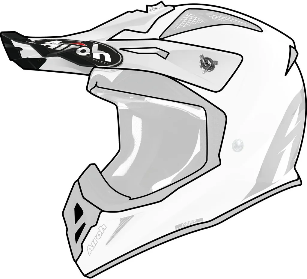Casque moto cross Airoh Aviator ACE blanc brillant ultra léger HPC