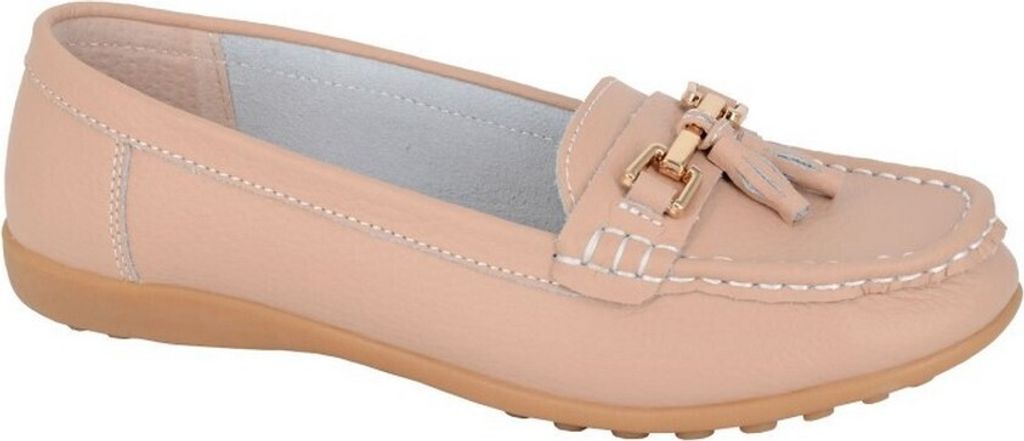 Boulevard - Damen Halbschuhe, Quaste, Aktion Leder DF2394 (42 EU) (Beige)