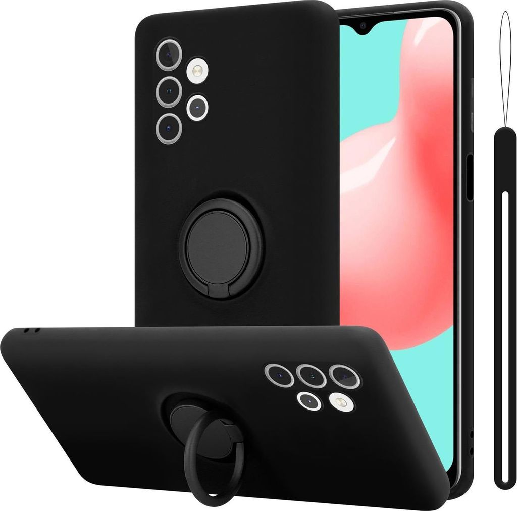 Cadorabo Hülle für Samsung Galaxy A32 4G Schutz Hülle in Schwarz Handyhülle TPU Etui Case Cover