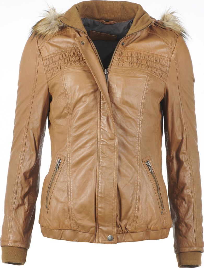 Mustang Lederjacke Lelu Damen camel S