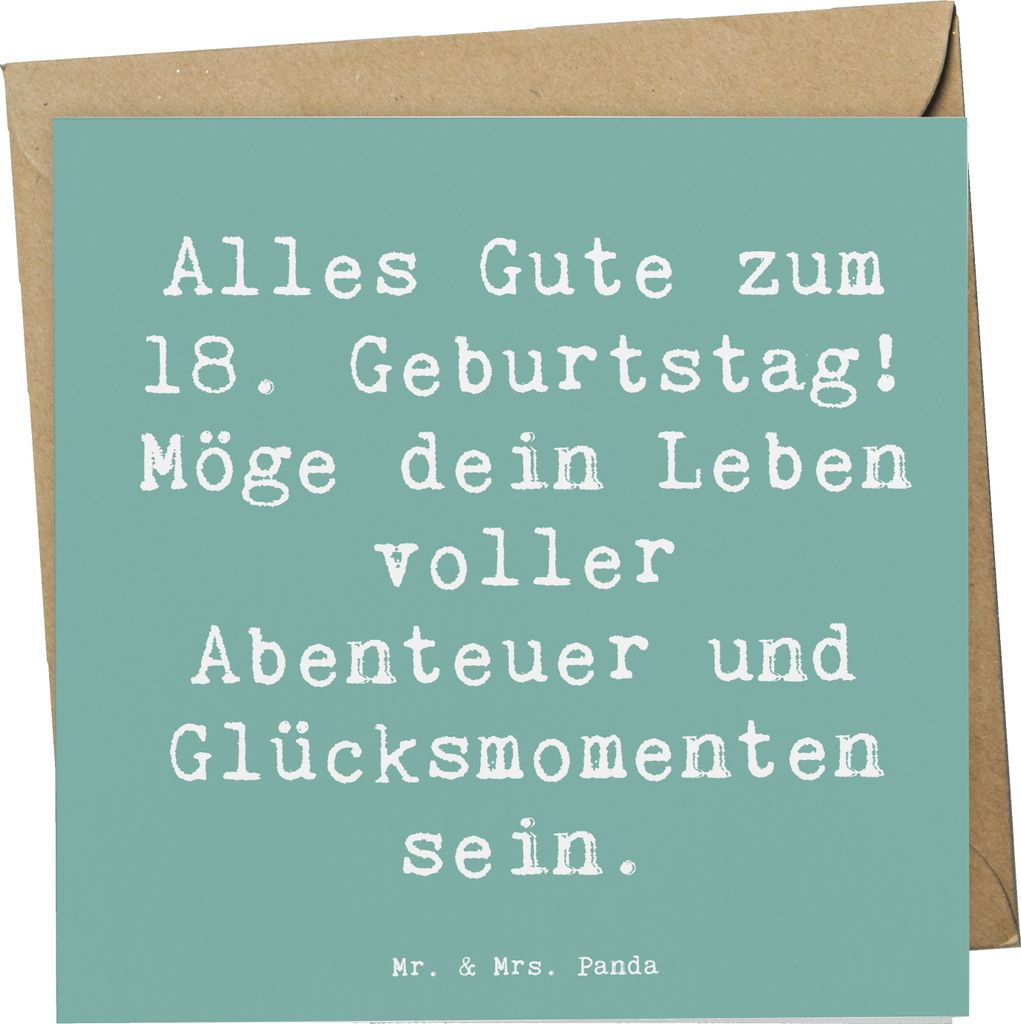 Mr. & Mrs. Panda Grußkarte Spruch 18. Geburtstag - Meeresbrise - Geschenk, Klappkarte, Meilenstein, anlasskarte, Adventure, Geburtstagsgeschenk, G...