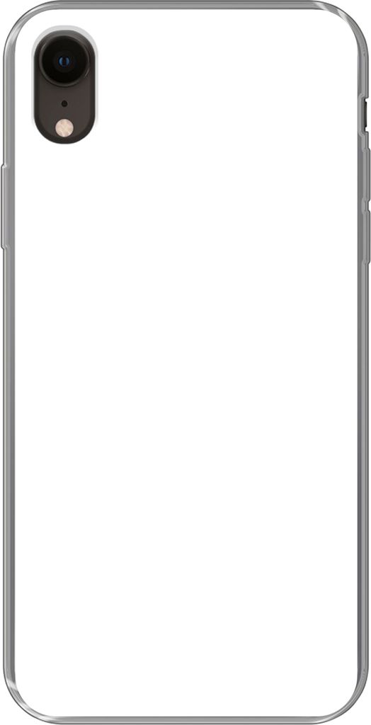 MuchoWow Handyhülle Schutzhülle Hülle für Telefoonhoesje iPhone XR Weiß - Farben - Neutral Silikon Softcase Handy Hülle - Schutzdeckel